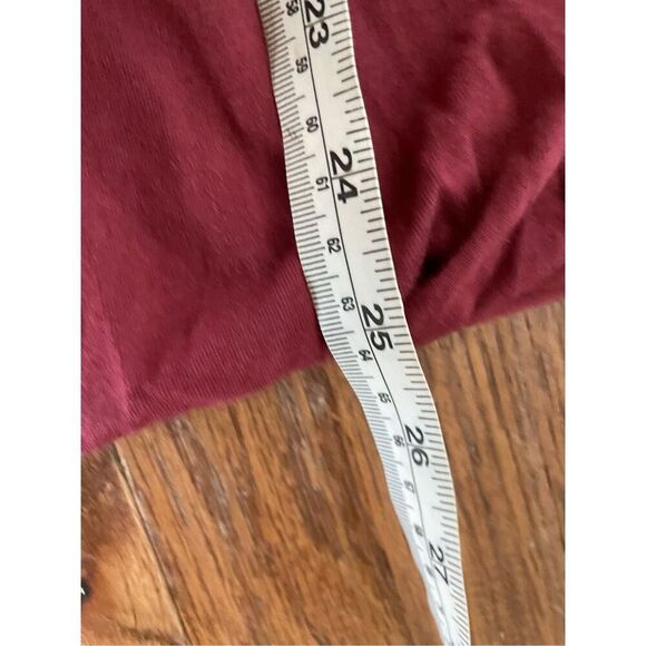 Garnet hill cotton wine collared ruffle blouse large - Picture 8 of 9